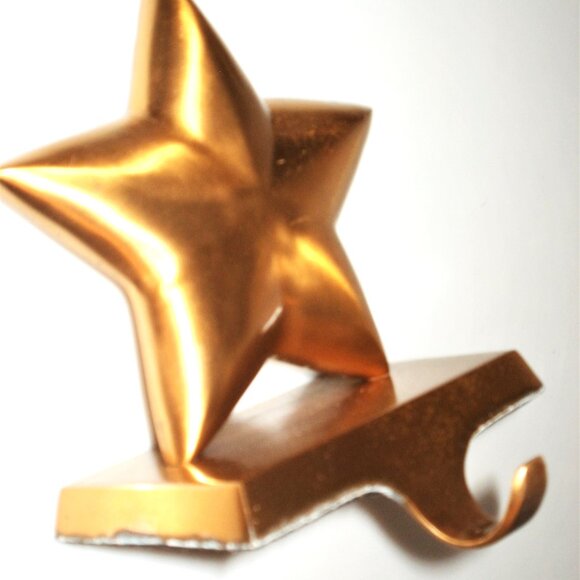 Metal STAR STOCKING HOLDER Holiday Collection Stocking Hanger Mantel Stocking - Picture 2 of 7